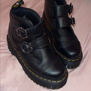 Dr. Martens Black Boots with Yellow Accents
